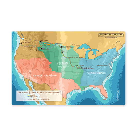 Lewis and Clark Laminated Map - Laminated Placemat