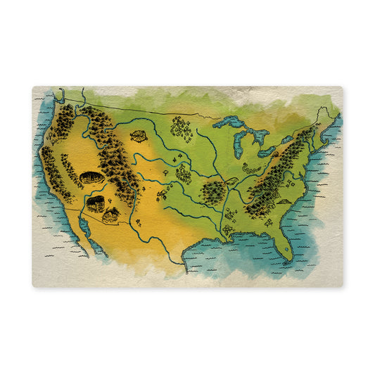 Native American Cultural Sites Laminated Map - Placemat Map